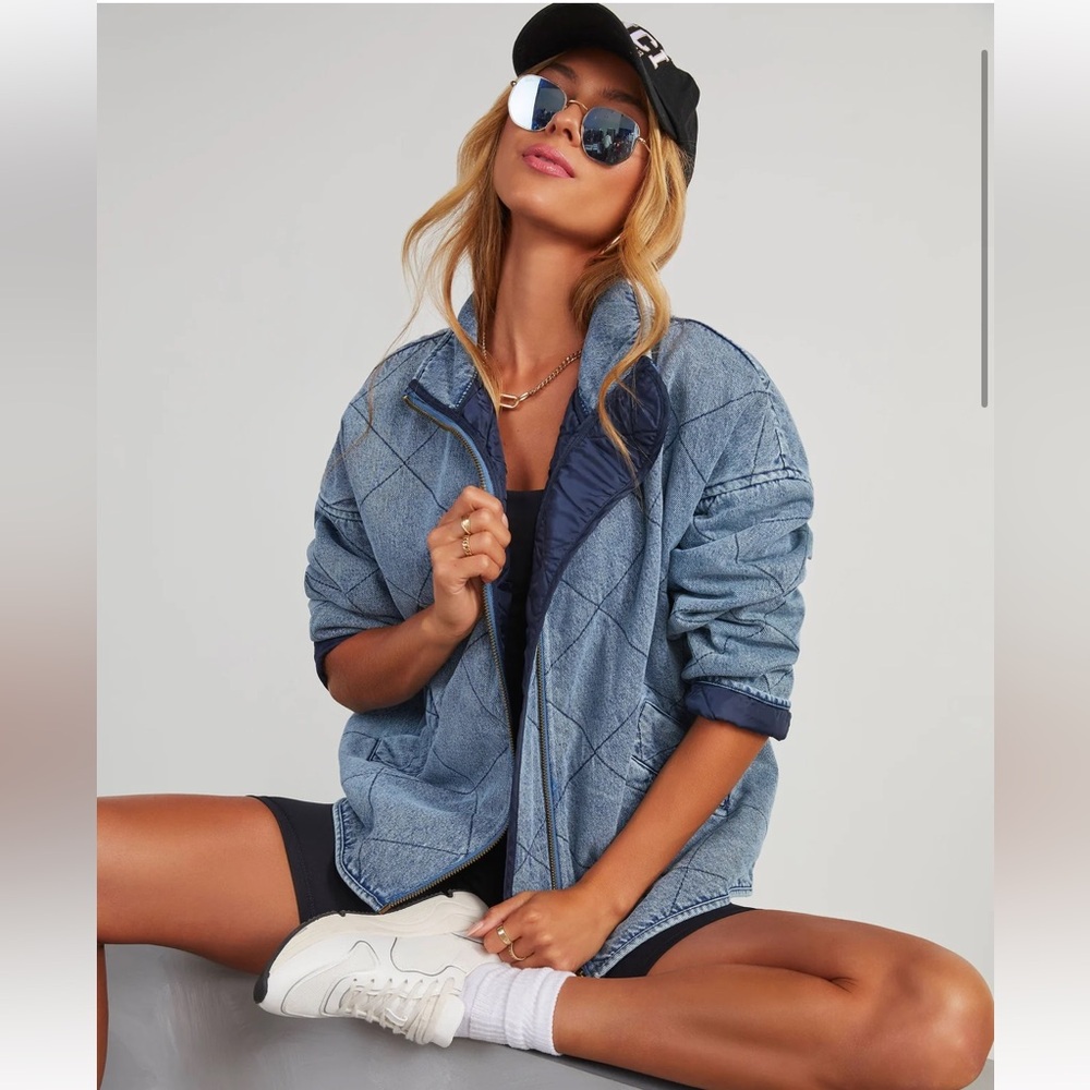 VICI Light Blue Quilted Jean Jacket